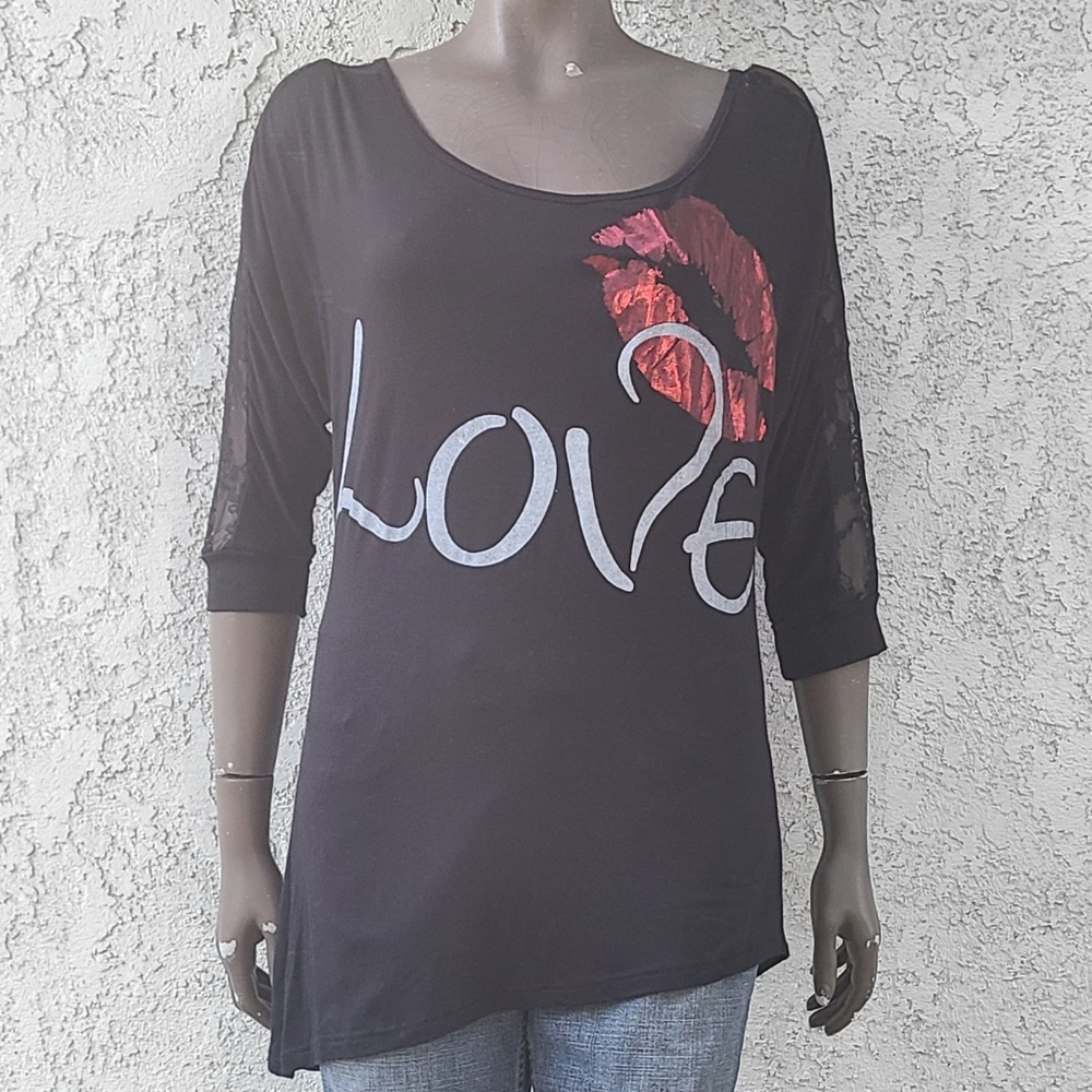 Asymmetrical Top with the word "LOVE"